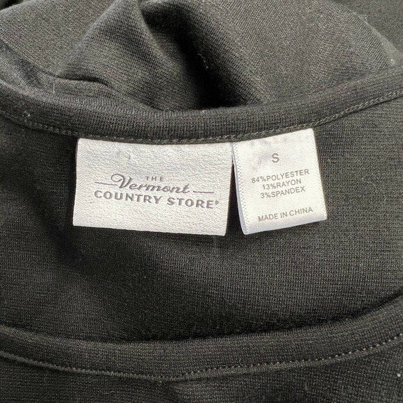 The Vermont Country Store Sz Medium Black Corduroy Pintucked Long Dress Modest - Picture 6 of 7